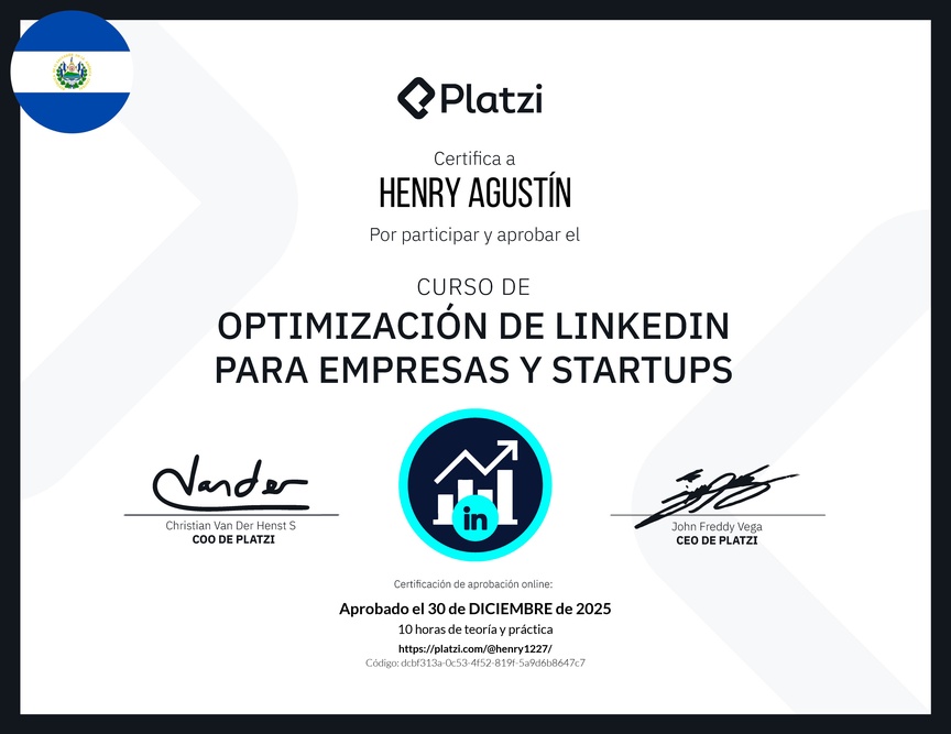 Diploma de Optimización de LinkedIn para Empresas y Startups
