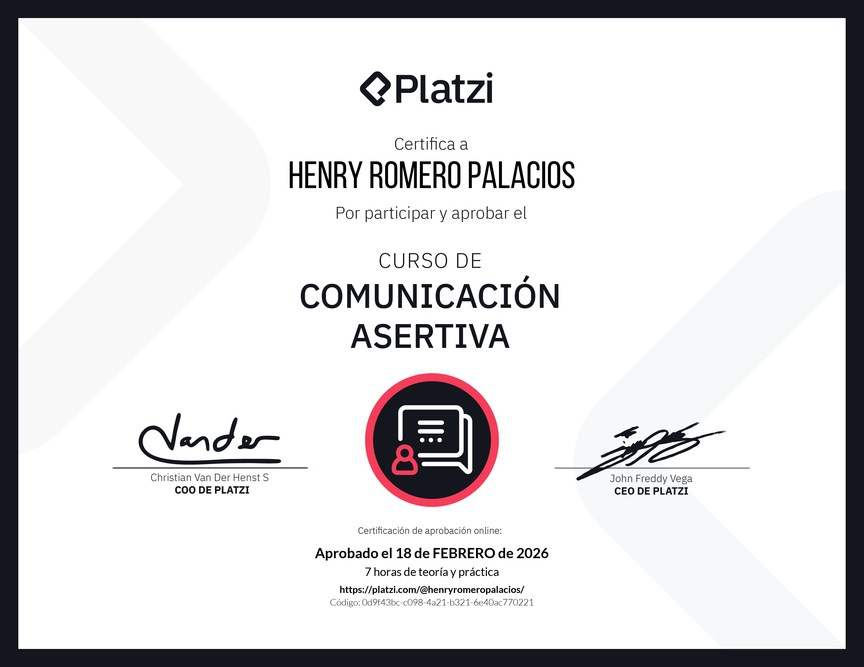 Diploma del Curso de Comunicación Asertiva