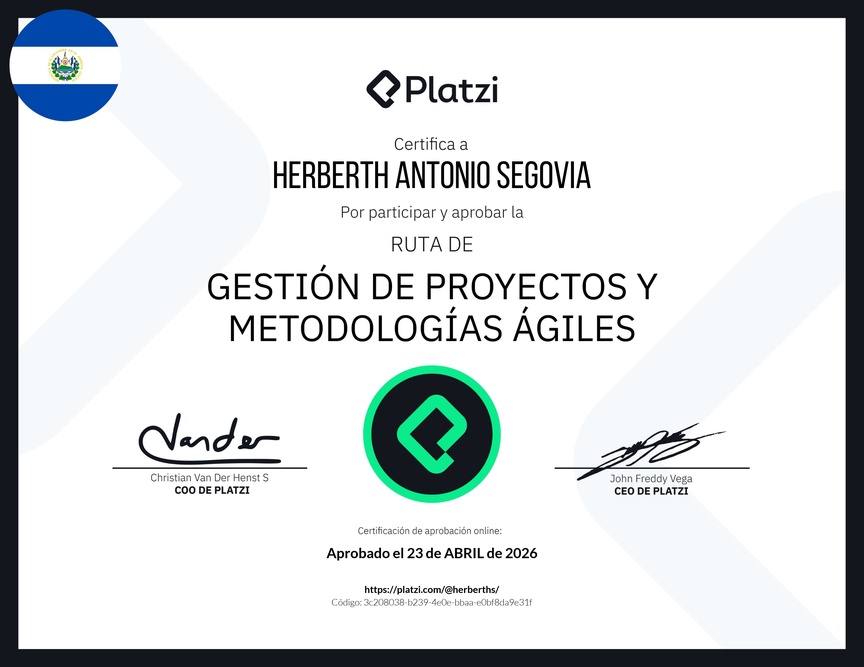 Diploma de la Ruta de Aprendizaje de Gestión de Proyectos y Metodologías Ágiles