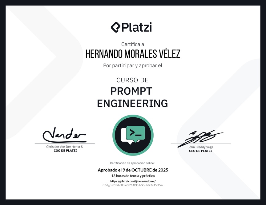 Diploma del Curso de Prompt Engineering
