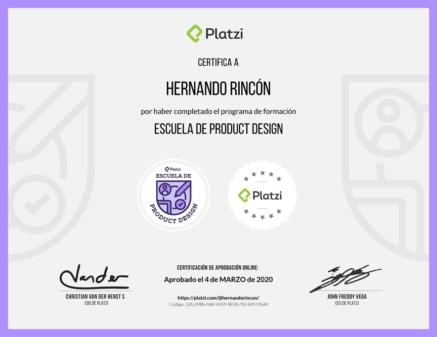Diploma de la Ruta de Aprendizaje de Diseño de Producto