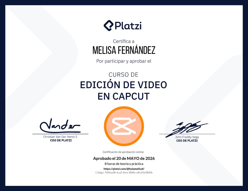 Diploma del Curso de Edición de Video con Capcut