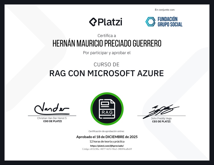 Diploma del Curso de RAG con Microsoft Azure