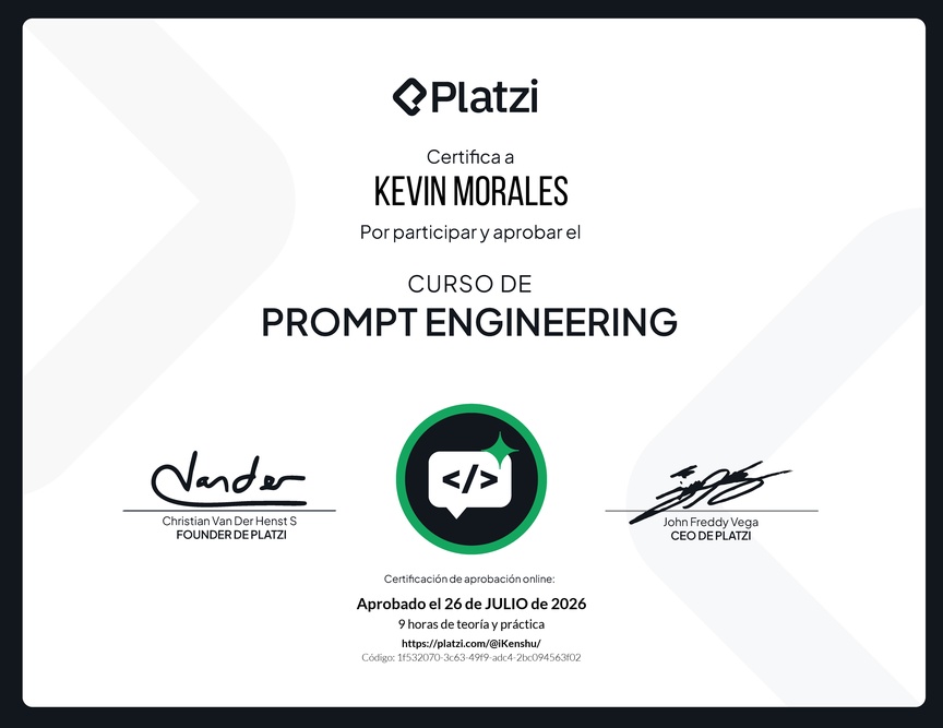 Diploma del Curso de Prompt Engineering