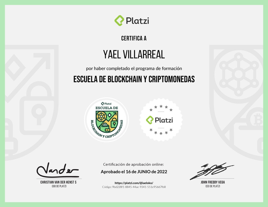 Diploma de la Ruta de Aprendizaje de Blockchain y Criptomonedas