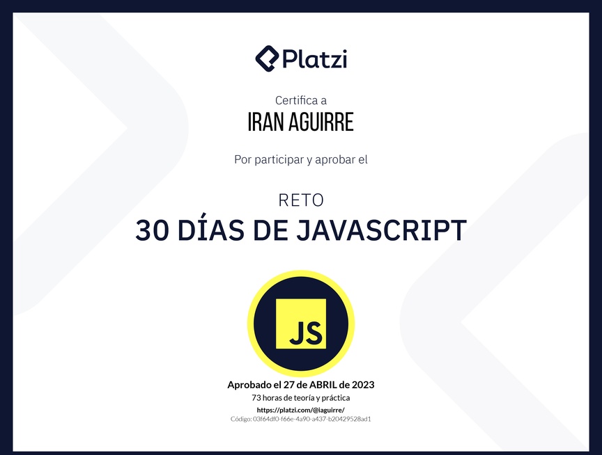 Diploma de 30 días de JavaScript