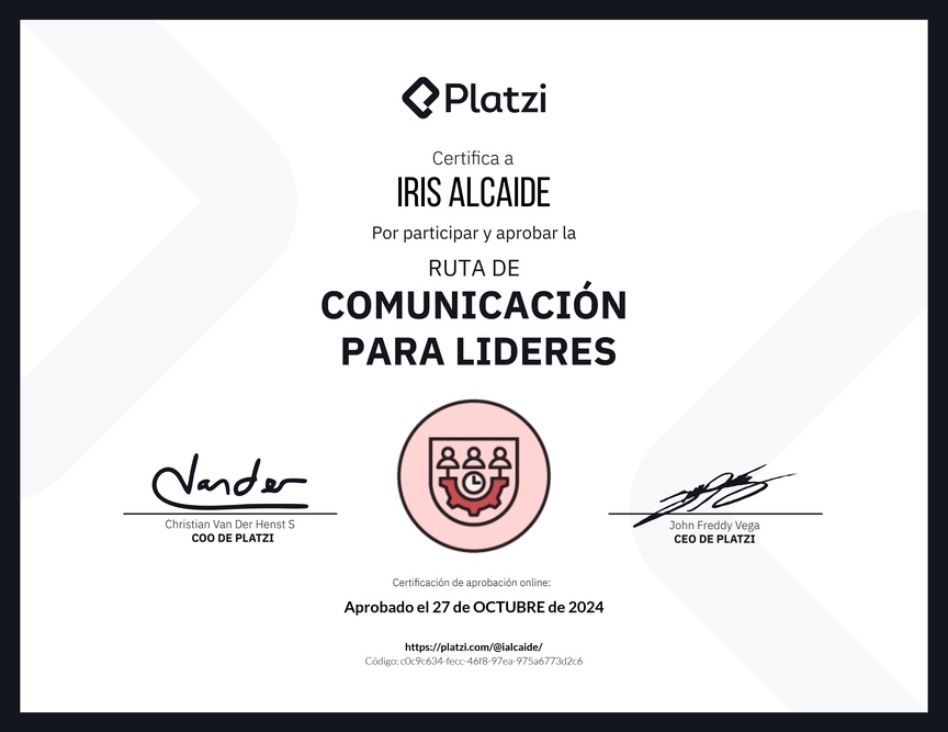 Diploma de la Ruta de Aprendizaje de Comunicación para líderes