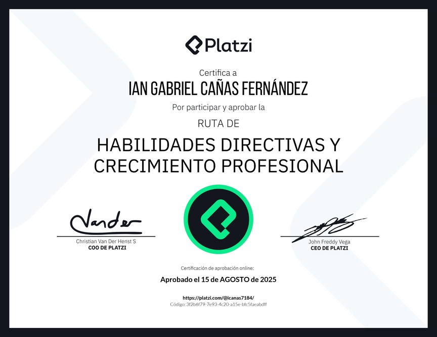 Diploma de la Ruta de Aprendizaje de Habilidades Directivas y Crecimiento Profesional