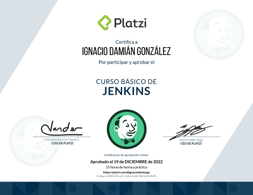 Diploma del Curso Básico de Jenkins