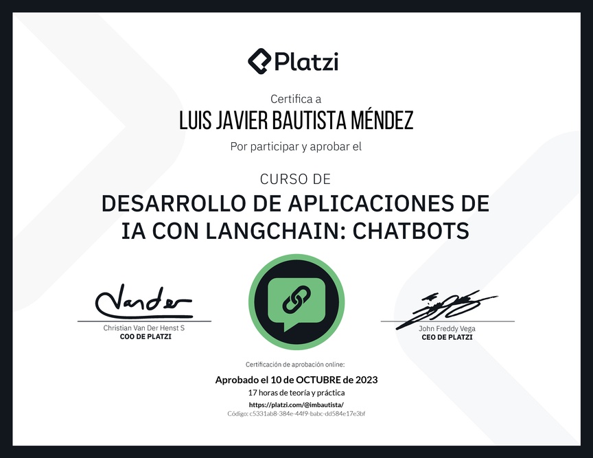 Diploma del Curso de LangChain