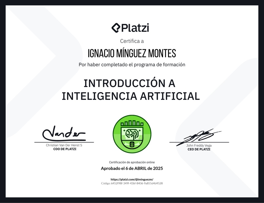 Diploma de la Ruta de Aprendizaje de Introducción a AI