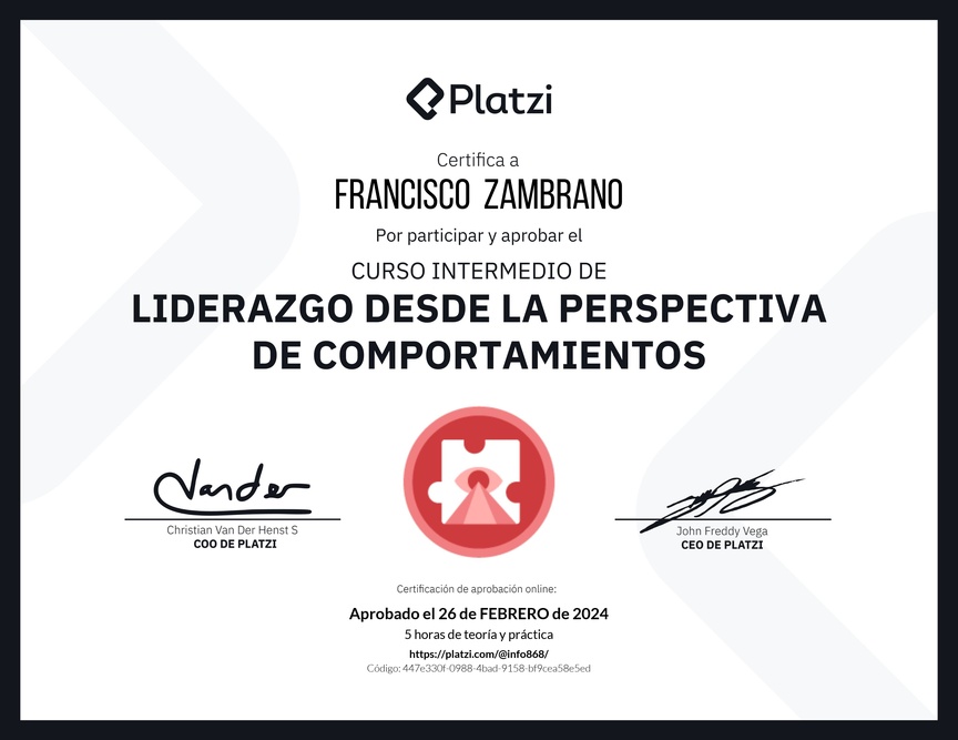 Diploma del Curso Intermedio de Liderazgo: Identifica los Tipos de Liderazgo