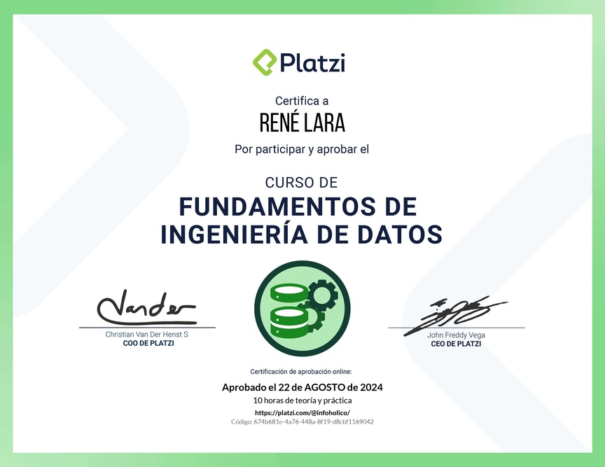Diploma del Curso de Fundamentos de Ingeniería de Datos