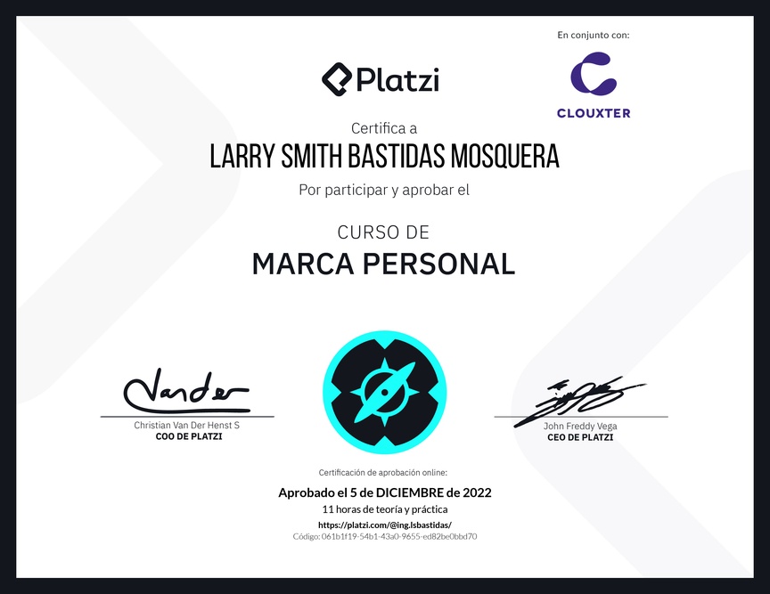 Diploma del Curso Gratis de Marca Personal