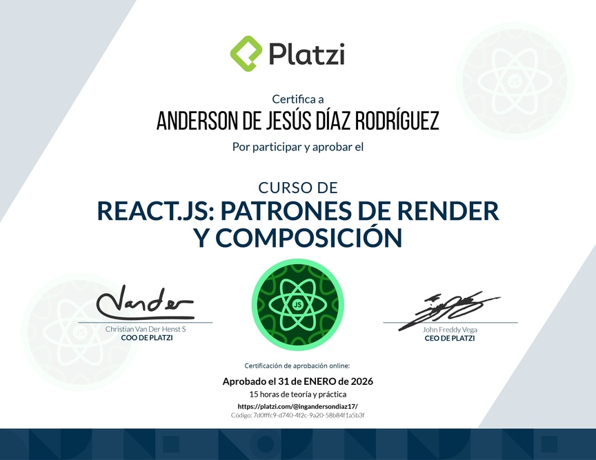 Diploma del Curso de React.js: Patrones de Render y Composición