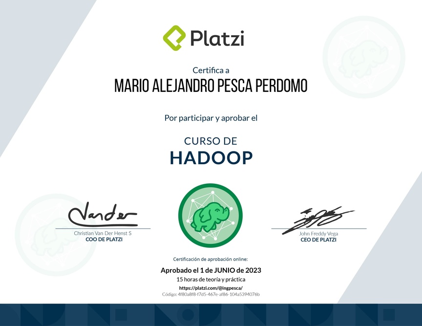 Diploma del Curso de Hadoop