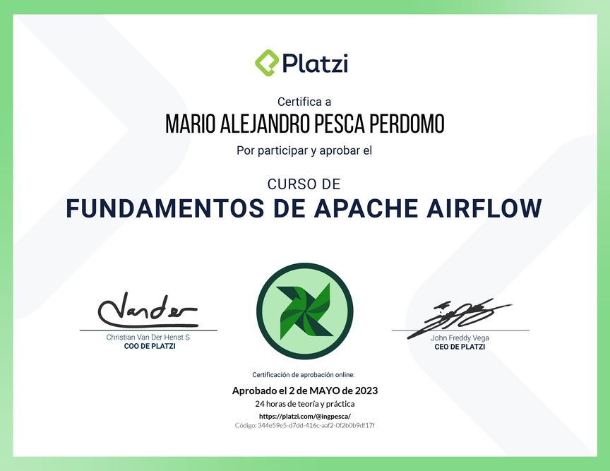 Diploma del Curso de Fundamentos de Apache Airflow