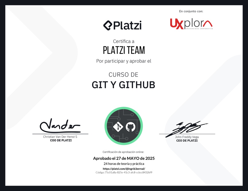 Diploma del Curso de Git y GitHub