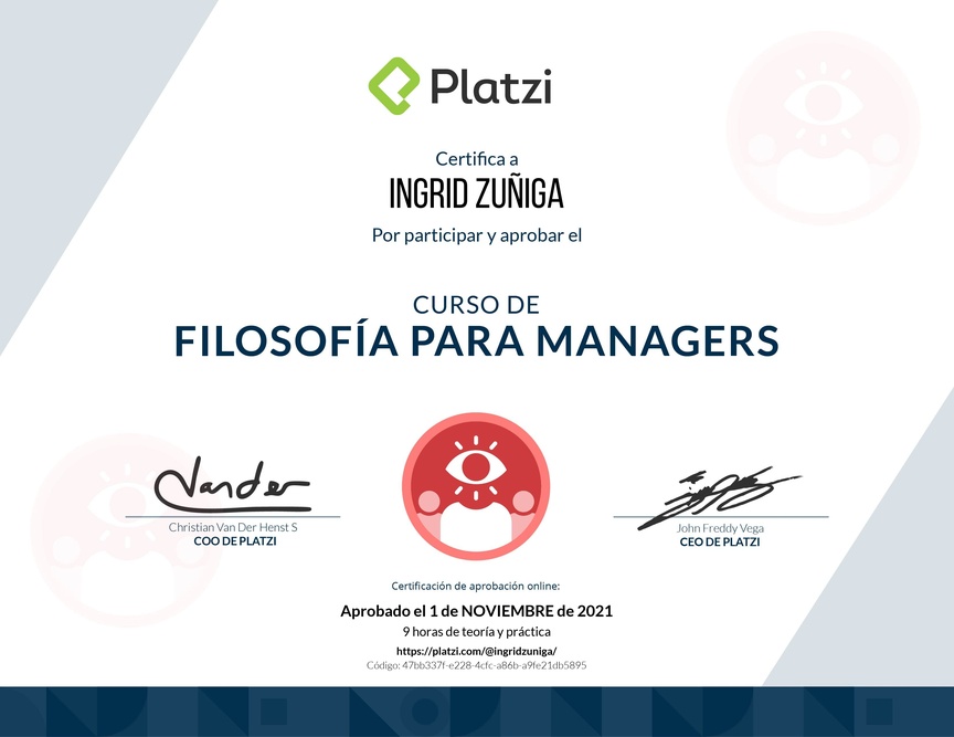 Diploma de Audiocurso de Filosofía para Managers
