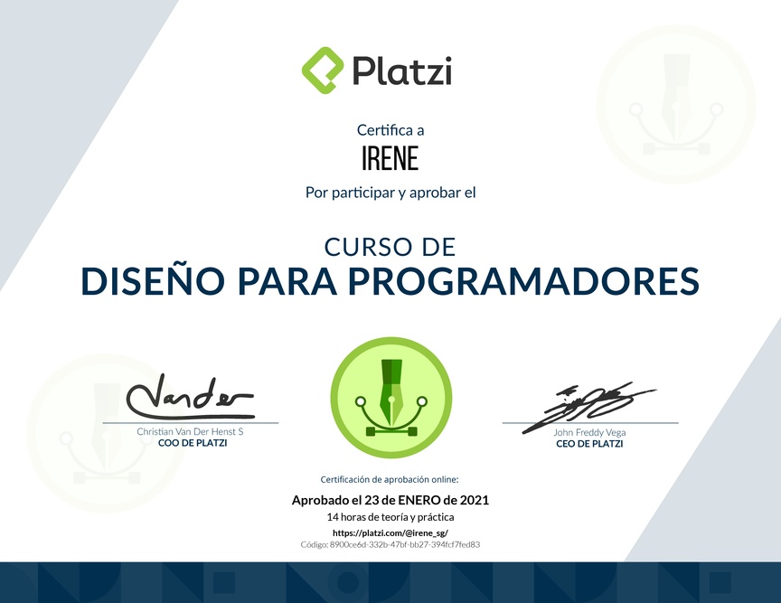 Diploma del Curso de Diseño para Developers