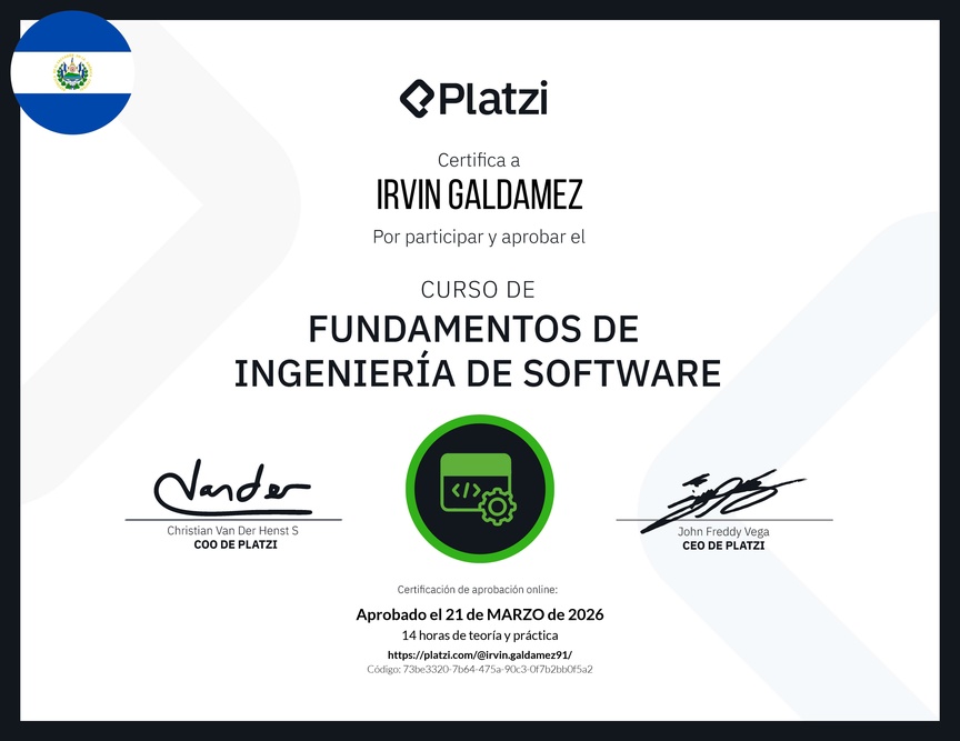 Diploma del Curso de Fundamentos de Ingeniería de Software