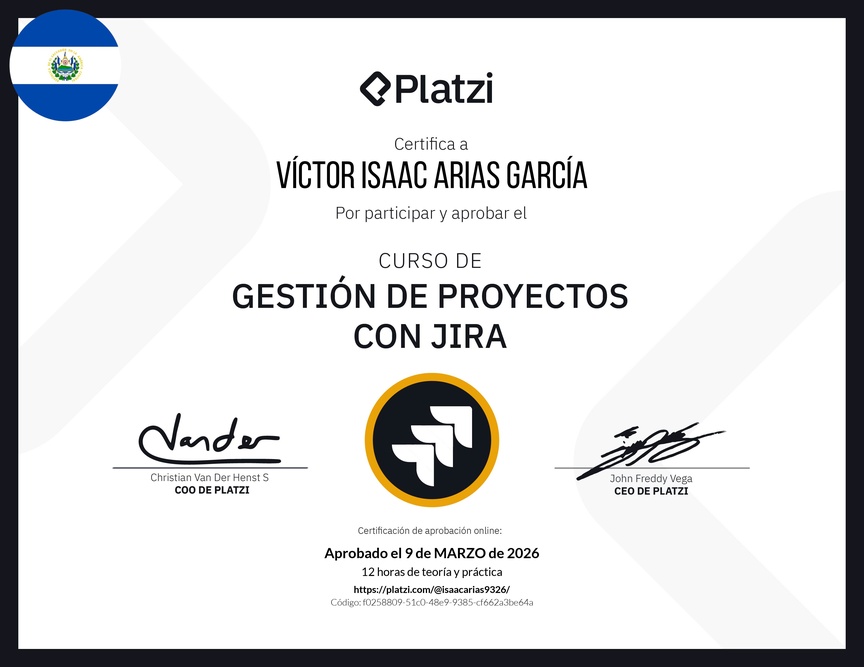 Diploma del Curso de Gestión de Proyectos con Jira
