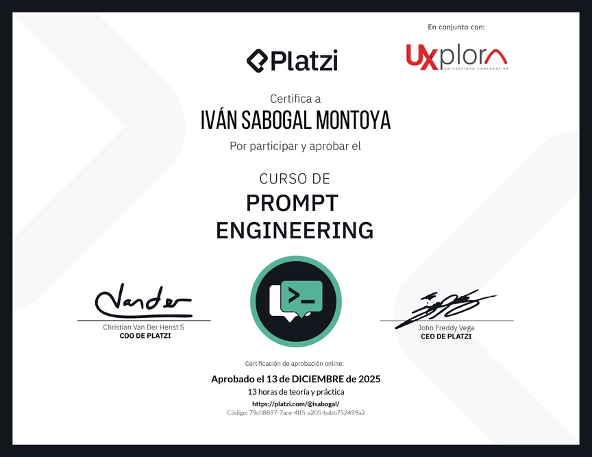 Diploma del Curso de Prompt Engineering