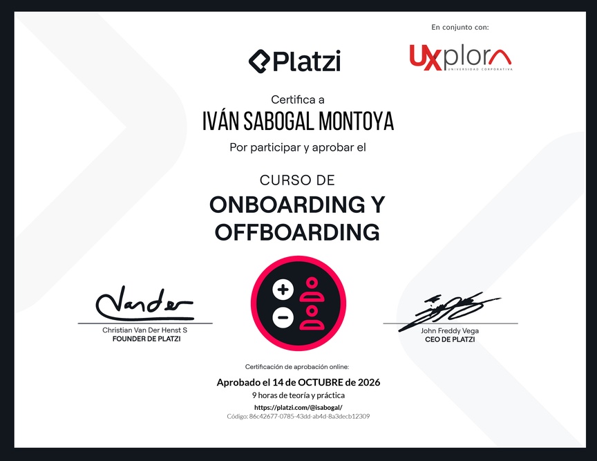 Diploma del Curso de Onboarding y Offboarding