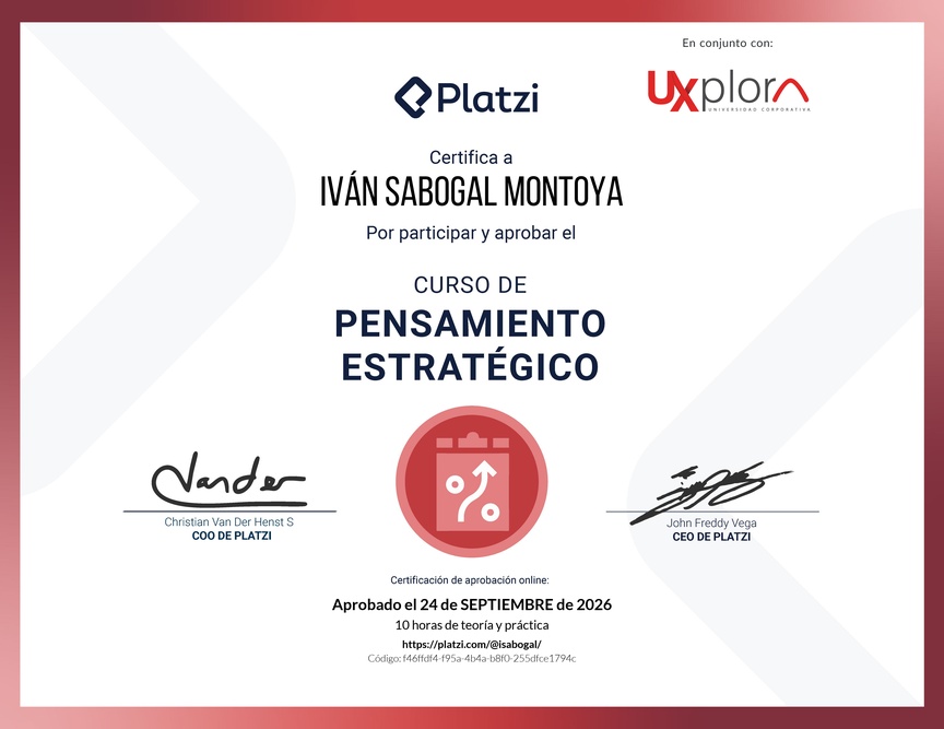 Diploma del Curso de Pensamiento Estratégico