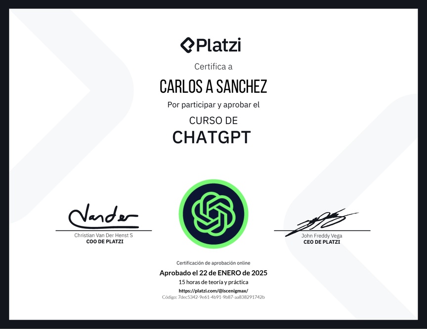 Diploma del Curso de ChatGPT