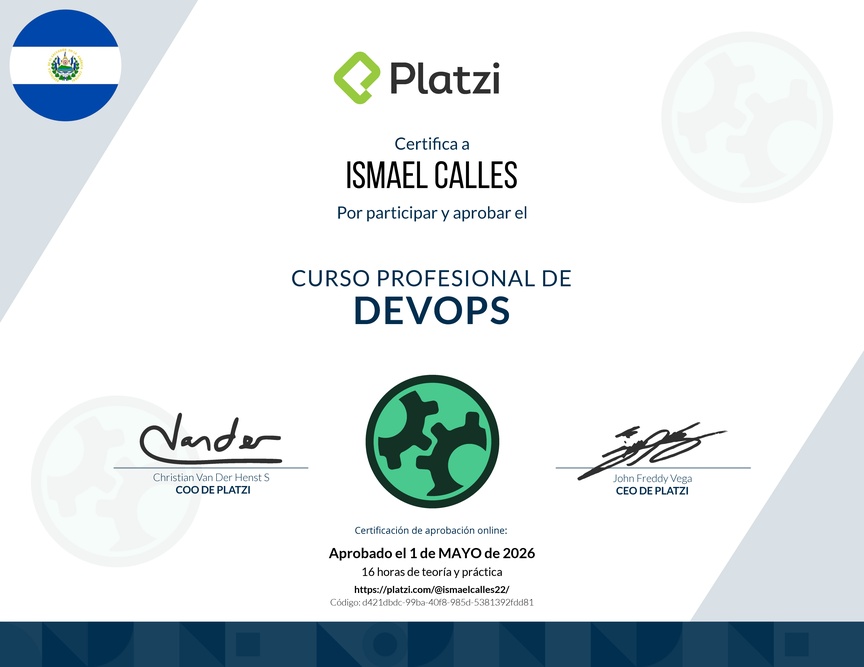 Diploma del Curso Profesional de DevOps