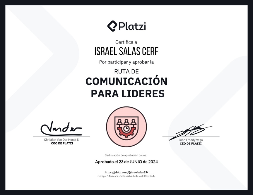 Diploma de la Ruta de Aprendizaje de Comunicación para líderes