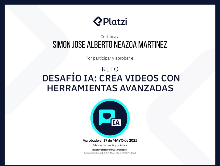 Diploma de Desafío IA: Crea videos y animaciones con herramientas avanzadas de IA