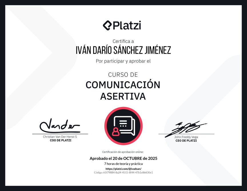 Diploma del Curso de Comunicación Asertiva