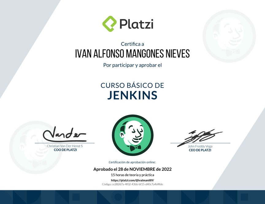 Diploma del Curso Básico de Jenkins