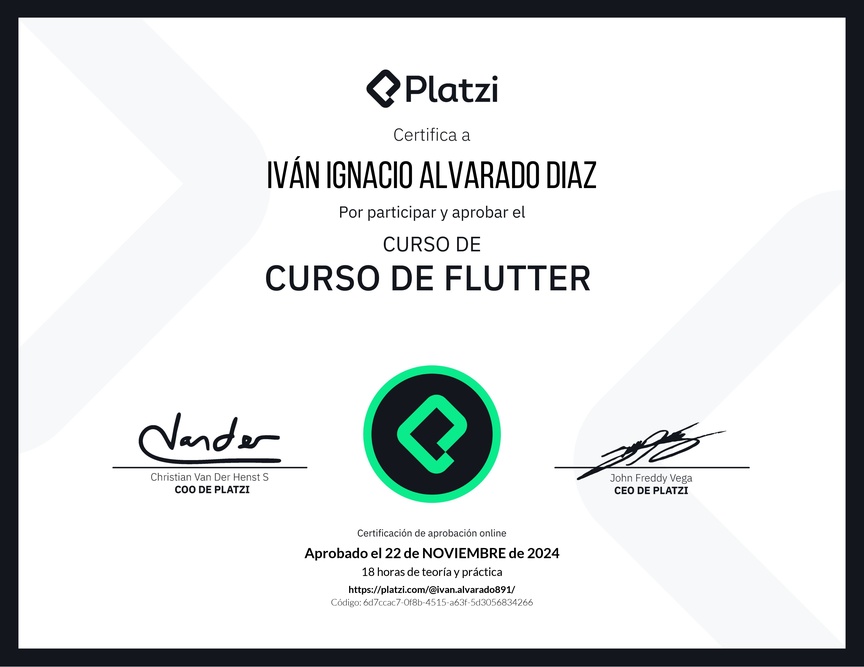 Diploma del Curso de Flutter