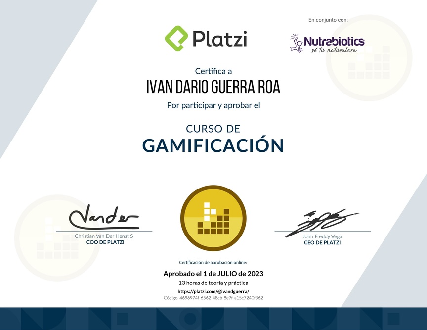 Diploma del Curso de Gamificación