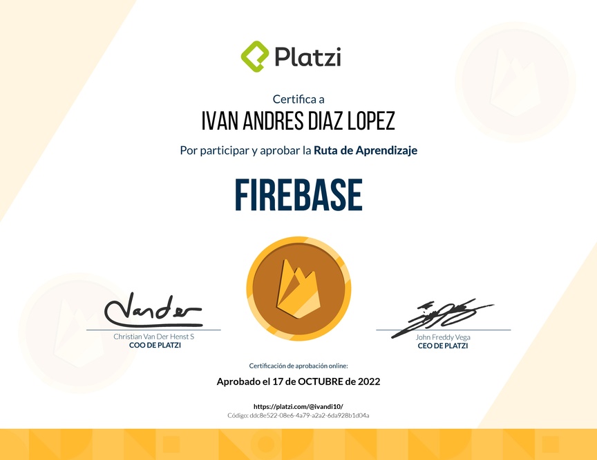 Diploma de la Ruta de Aprendizaje de Firebase