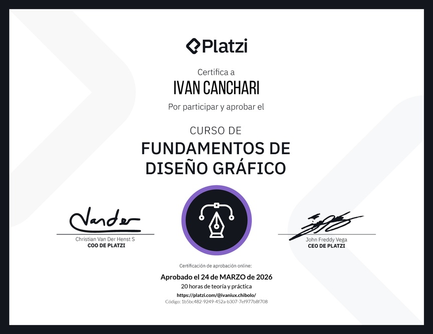 Diploma del Curso de Fundamentos de Diseño Gráfico
