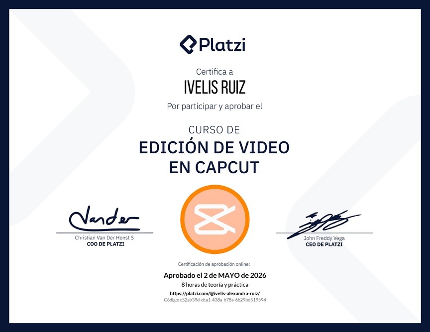 Diploma del Curso de Edición de Video con Capcut