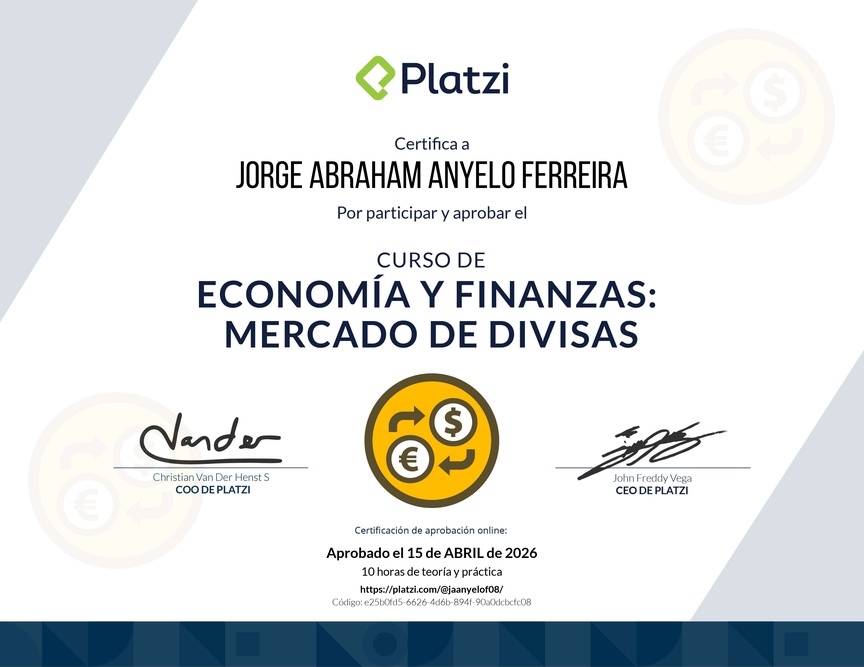 Diploma del Curso de Mercado de Divisas