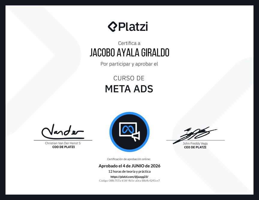 Diploma del Curso de Meta Ads