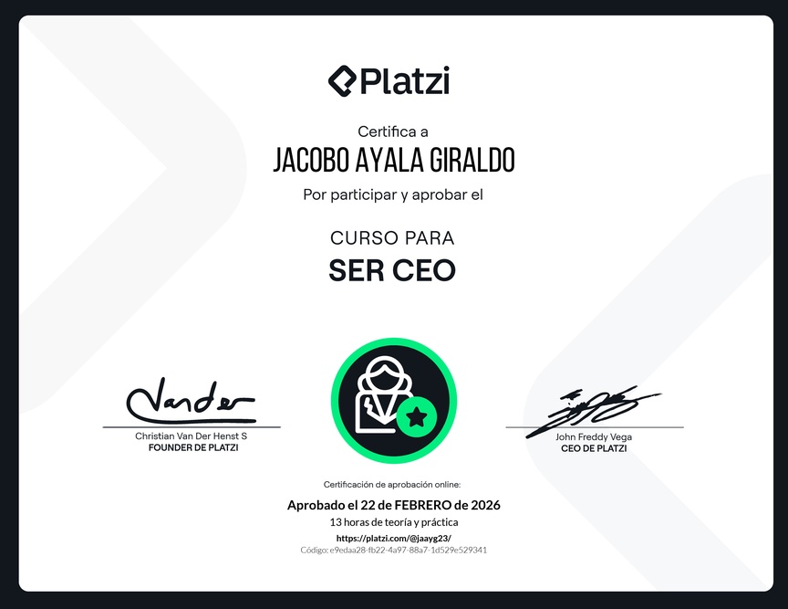 Diploma del Curso para ser CEO 2025