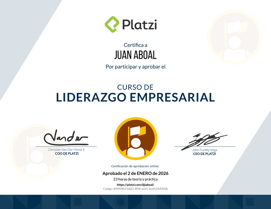 Diploma del Curso de Liderazgo Empresarial