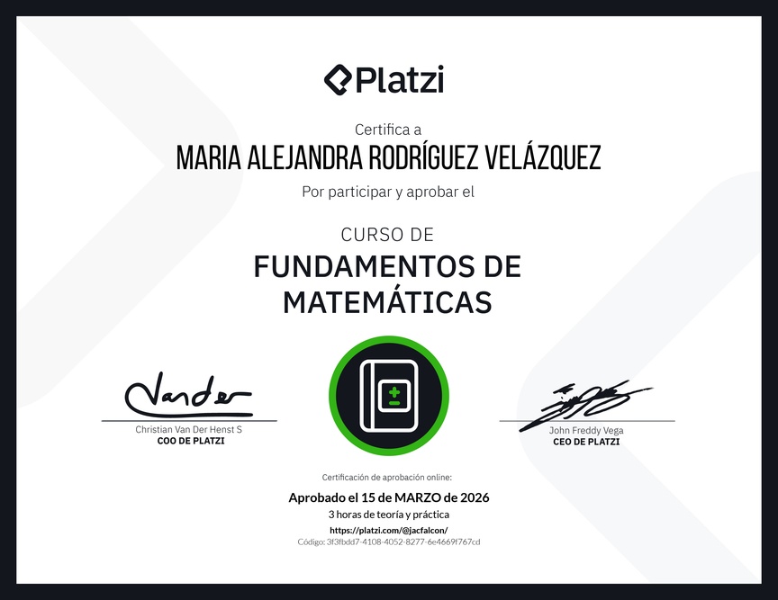Diploma del Curso de Fundamentos de Matemáticas