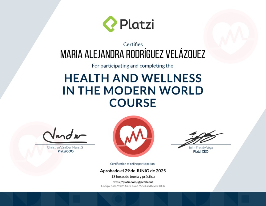Diploma del Curso de Salud y Bienestar en el Mundo Actual