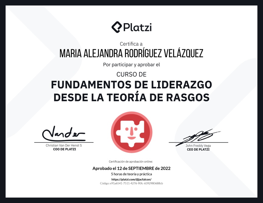Diploma del Curso de Fundamentos de Liderazgo: Reconoce las Características de un Líder