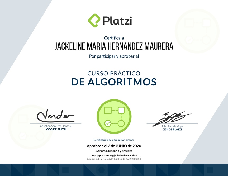Diploma del Curso Práctico de Estructuras de Datos y Algoritmos