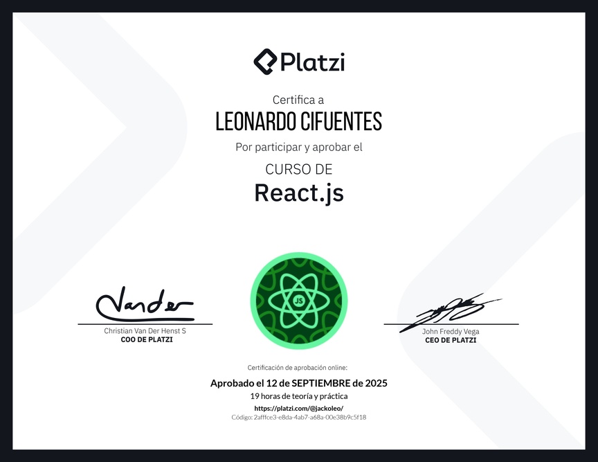 Diploma del Curso de React.js