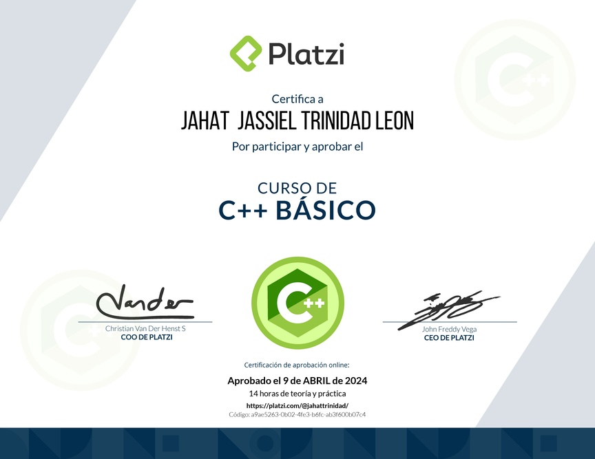 Diploma del Curso de C++ Básico